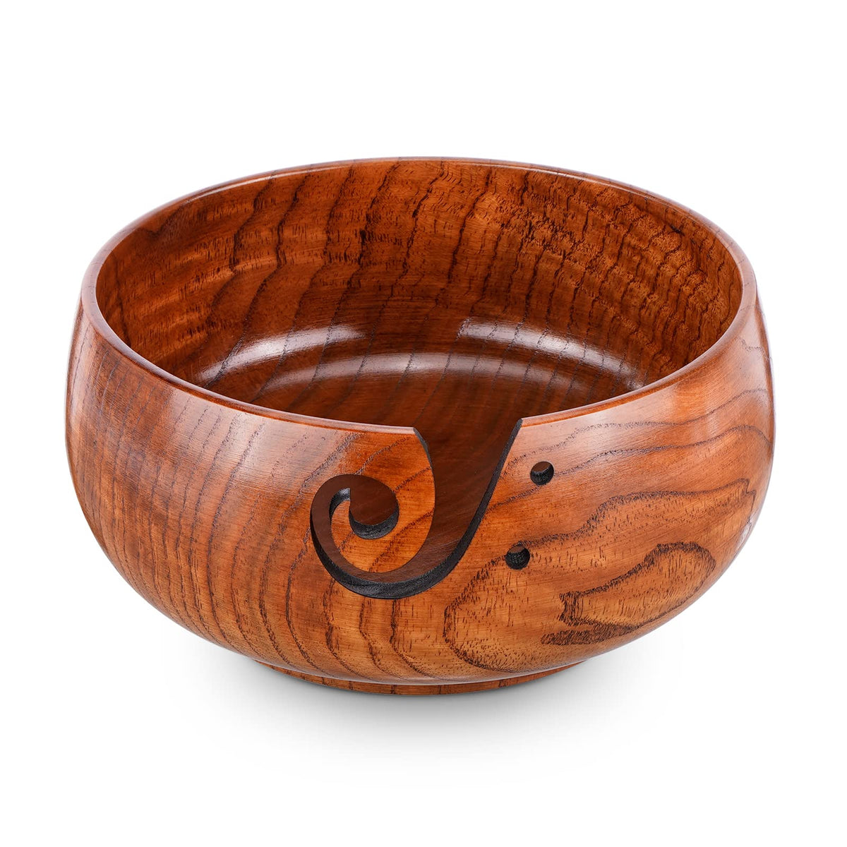 Wooden Yarn Bowl, Knitting Yarn Bowl with Holes Storage Handmade to Prevent Slipping, Perfect Yarn