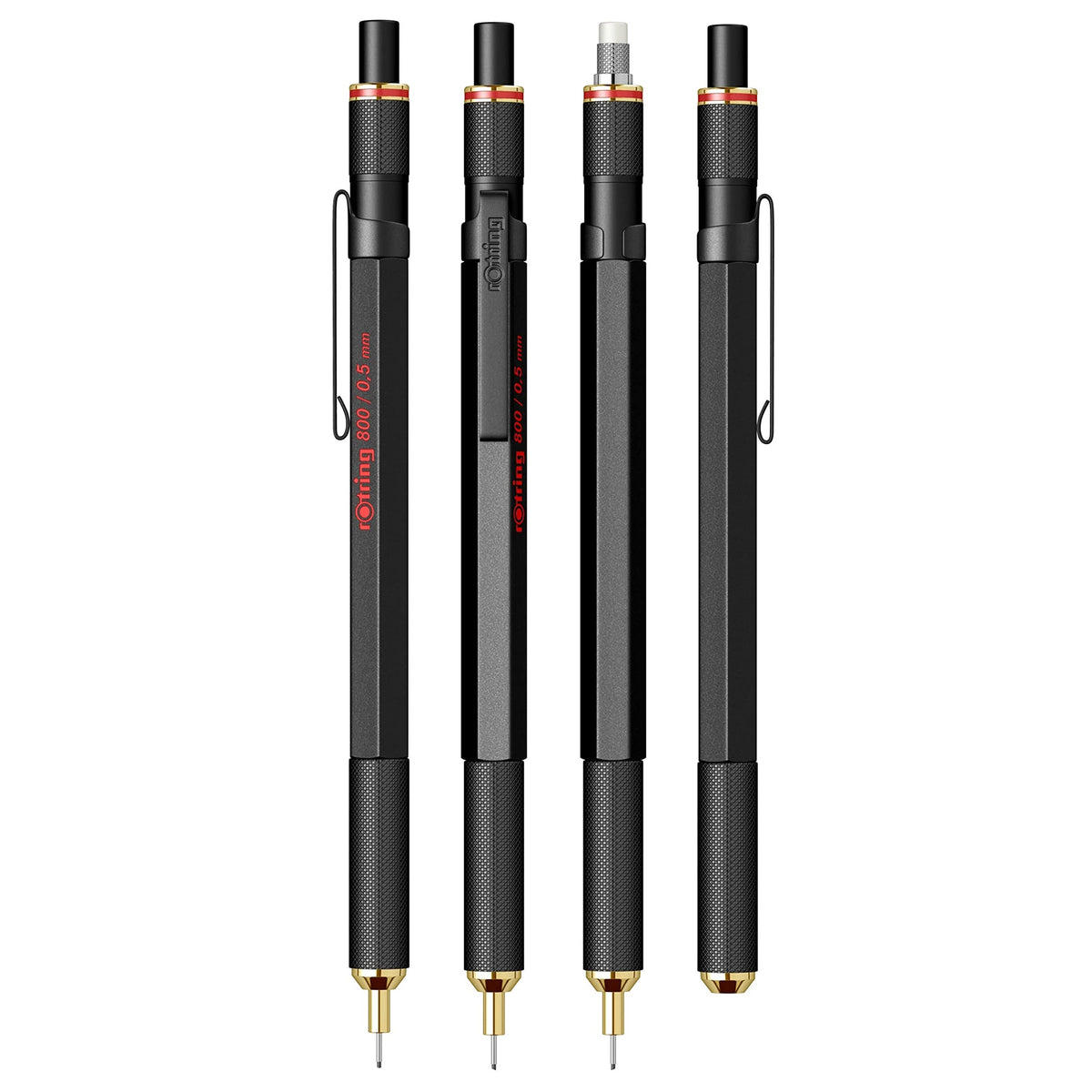 rOtring 800 Retractable Mechanical Pencil, 0.5mm, Black Metal Barrel - For Drafting, Engineering