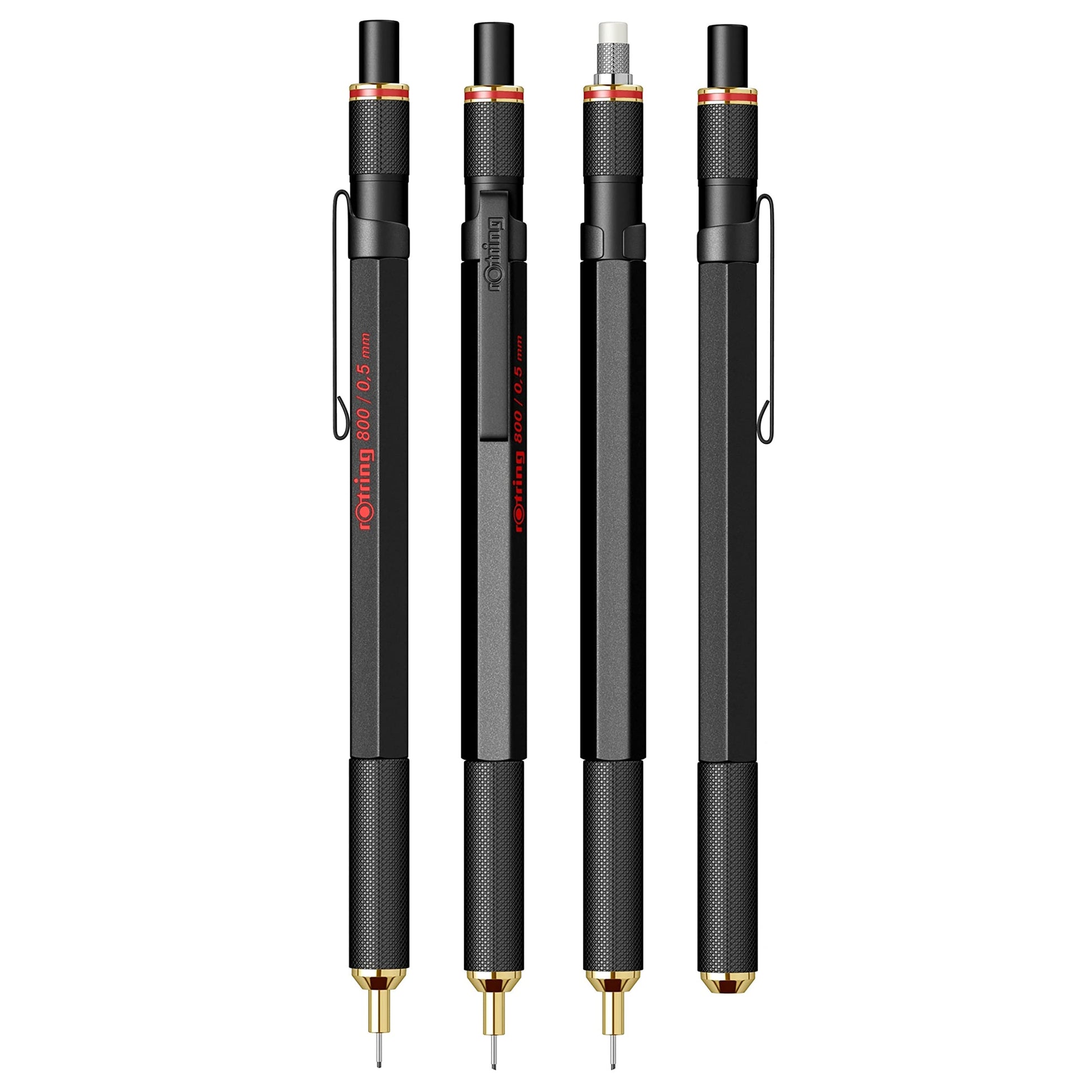 rOtring 800 Retractable Mechanical Pencil, 0.5mm, Black Metal Barrel - For Drafting, Engineering