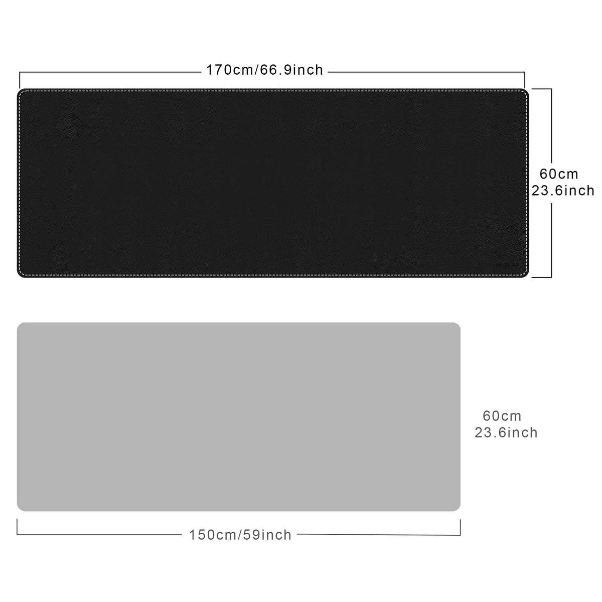 Mydours 67" x 24" Extended PU Leather Gaming Desk Mouse Pad Mat, (Black)