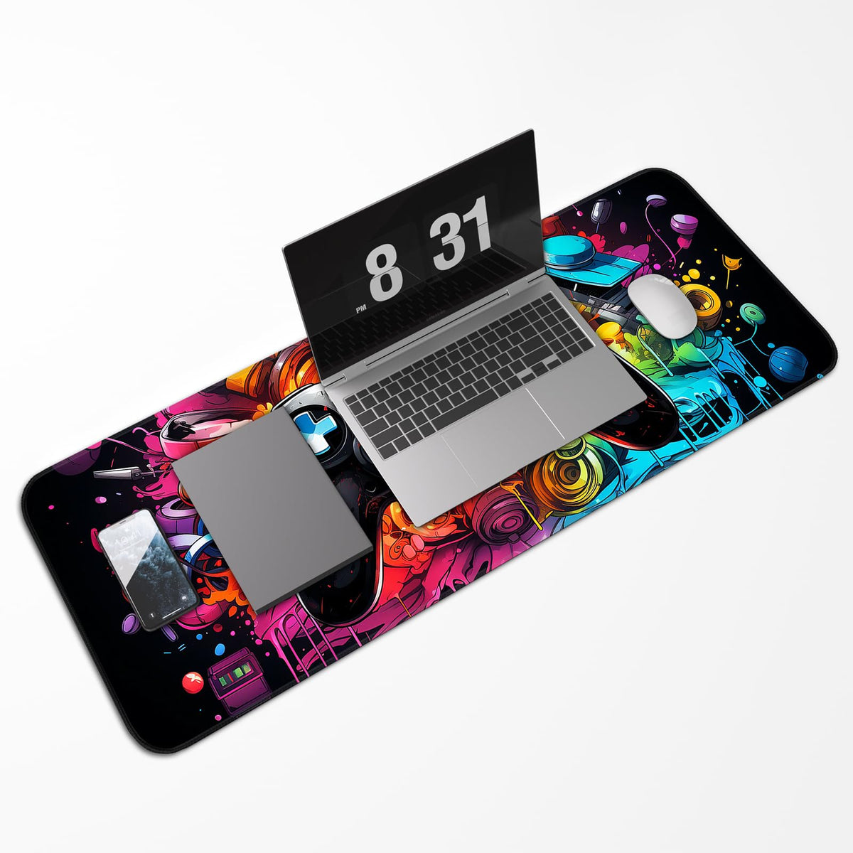 Gaming Mouse Pad, Large Mouse Pad, Waterproof Non-Slip Rubber Base, Stitched Edges, Suitable for