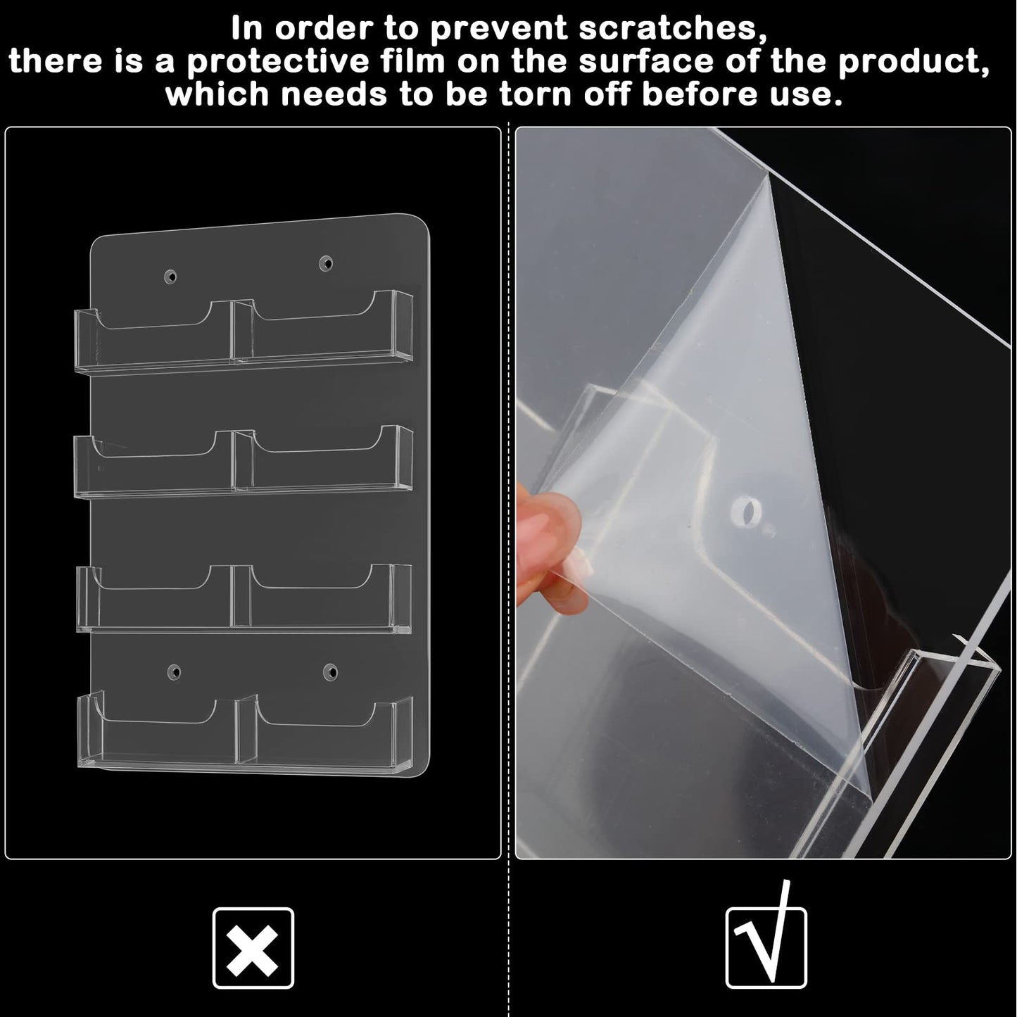 Lincia 2 Pcs Acrylic Business Card Holder, 30×21cm, 8 Pockets