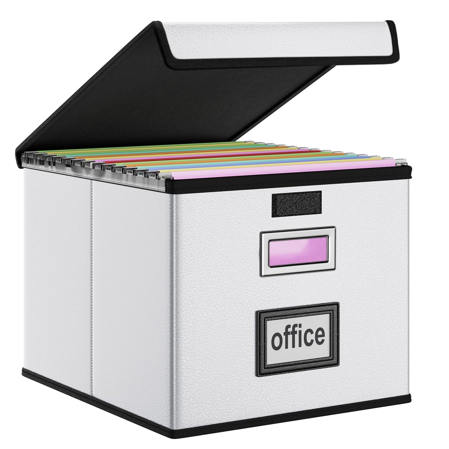 Huolewa File Organizer Box with Lids, Collapsible File Folder Organizer