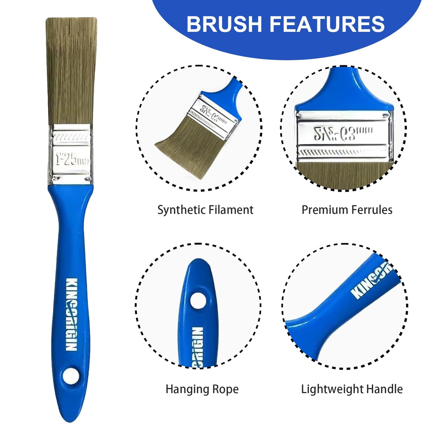 King Origin Versatile Paint Brush Set 40 PCS 1 Inch Paint Brushes