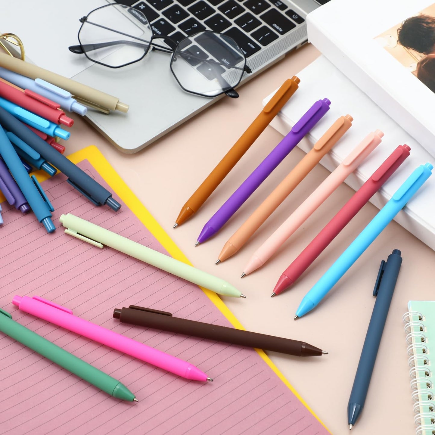 Dinifee 100 Pcs Ballpoint Gel Pens Bulk Retractable, Morandi