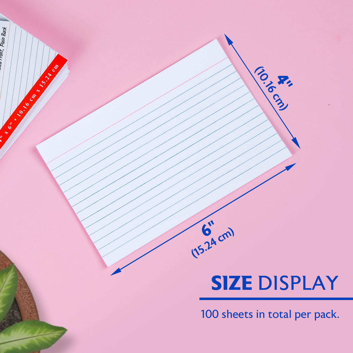 BAZIC Products White Ruled Index Cards, 4 x 6 in, 100 Ct, 24-Case