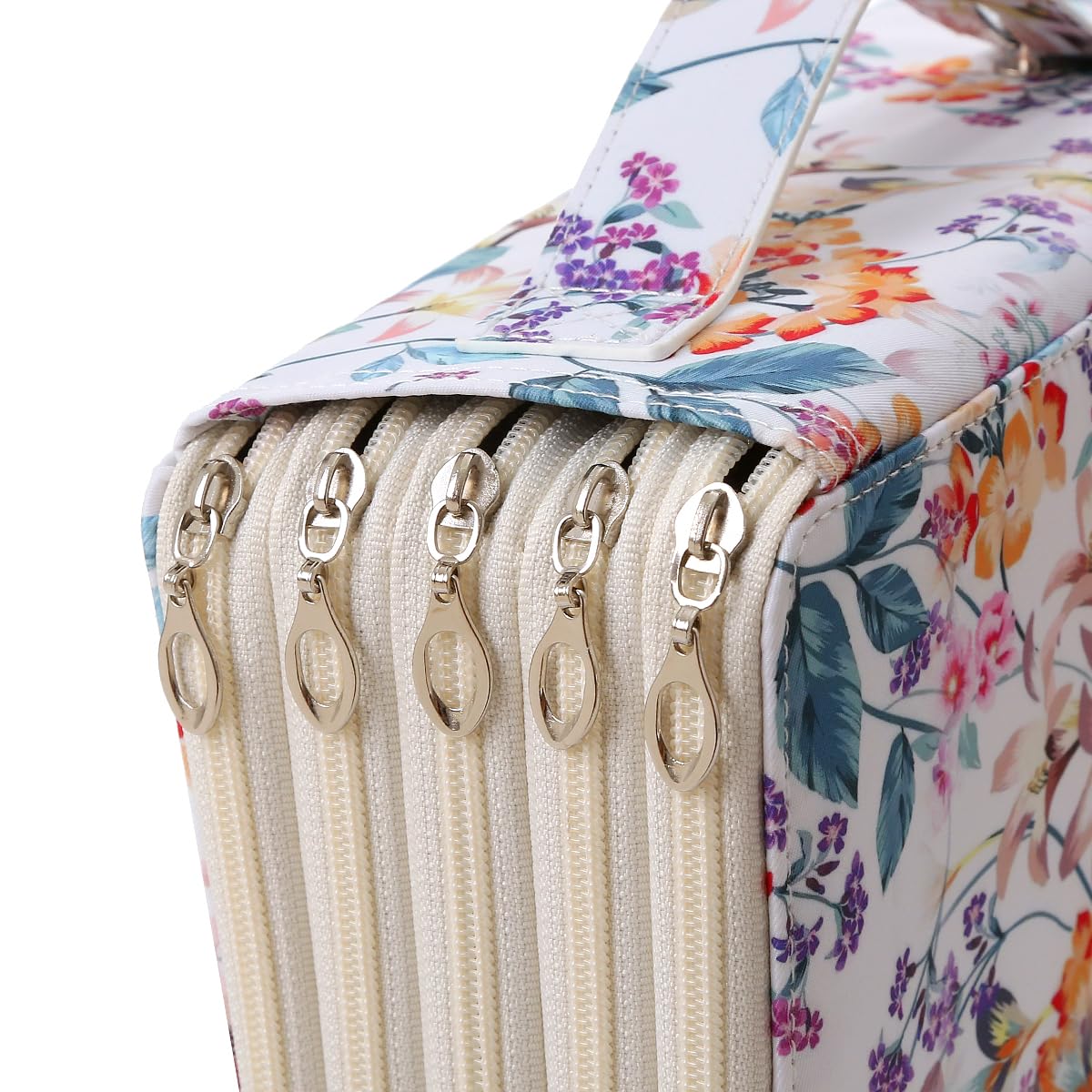 Lbxgap 250 Slots Pencil Case 5-Layer Zipped Holder w/Handle