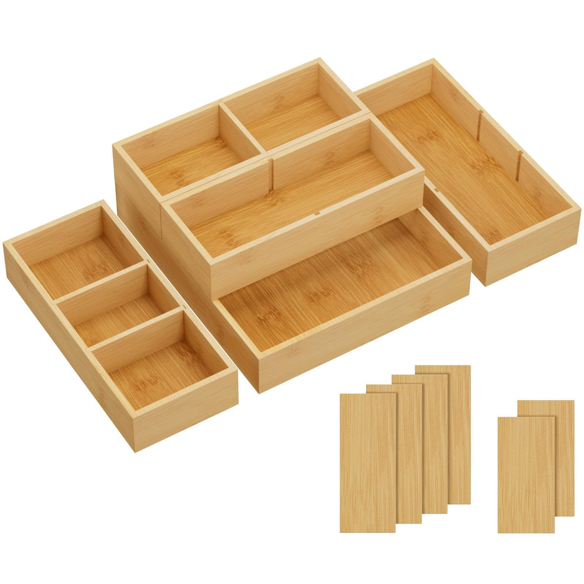 Lifewit Drawer Organizers 5 Pack(11 Grid) with 6 Inserts