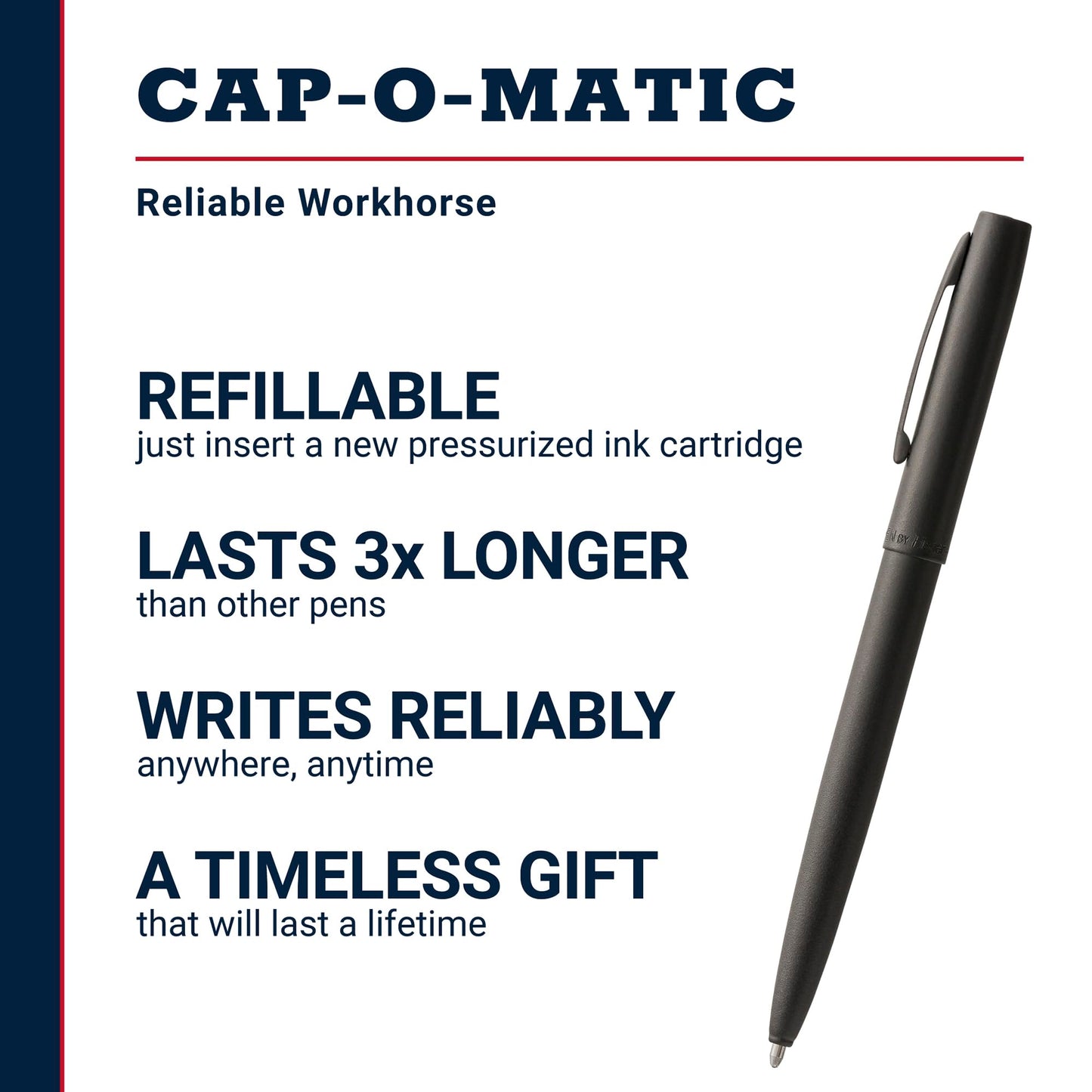 Fisher Space Pen Military Cap-O-Matic Pen, Black Ink