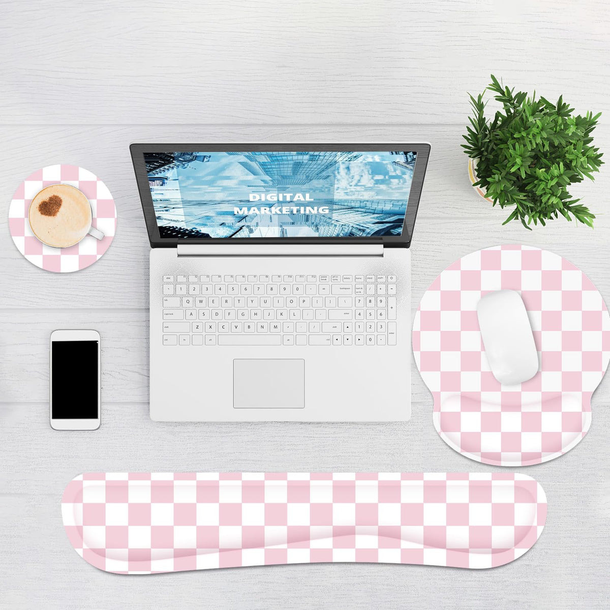 Ergonomic Mouse Pad with Wrist Rest and Keyboard Wrist Rest, Mousepad