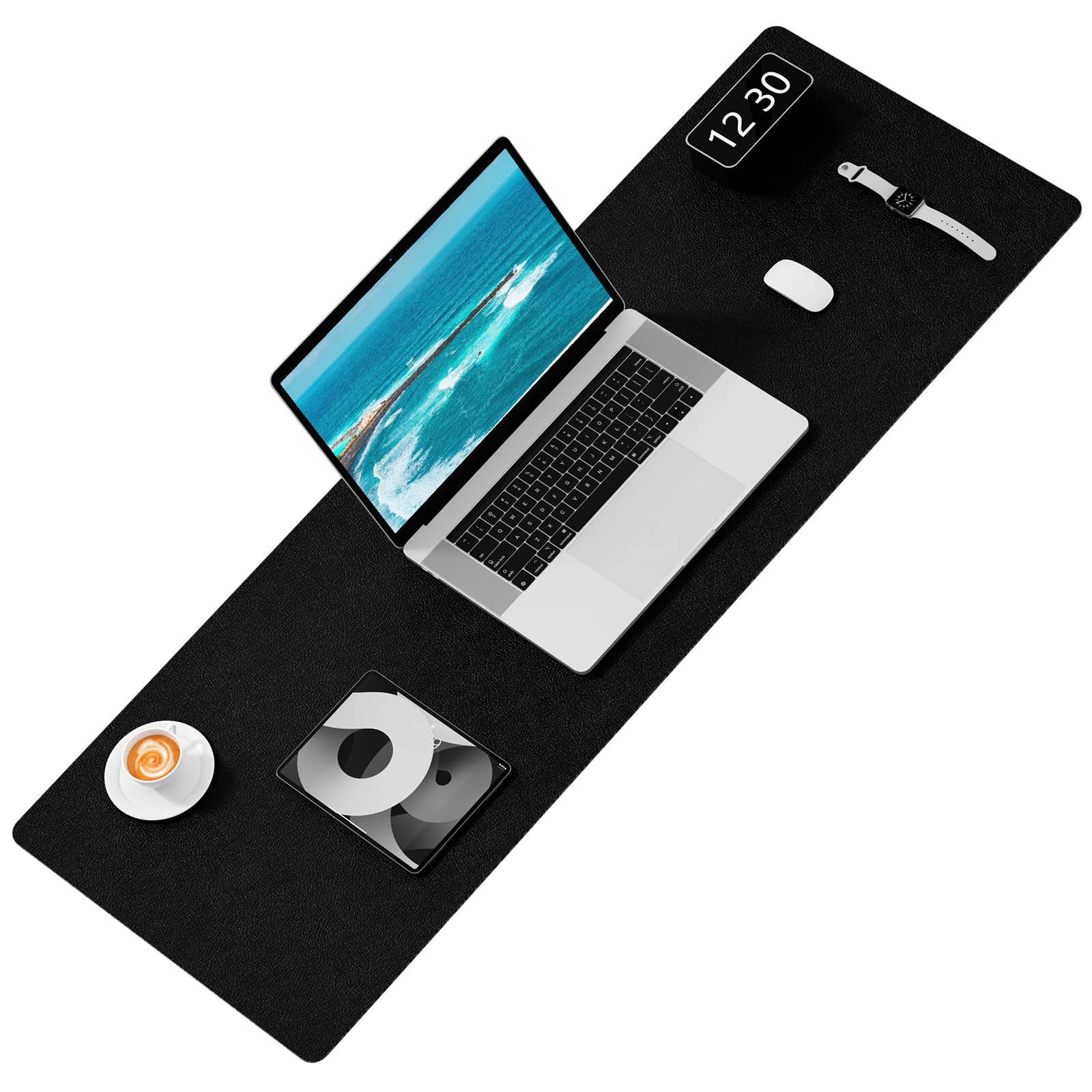 Hsurbtra Desk Pad, 48" x 17" PU Leather Desk Mat, XXXL Extended Mouse Pad, Waterproof Desktop