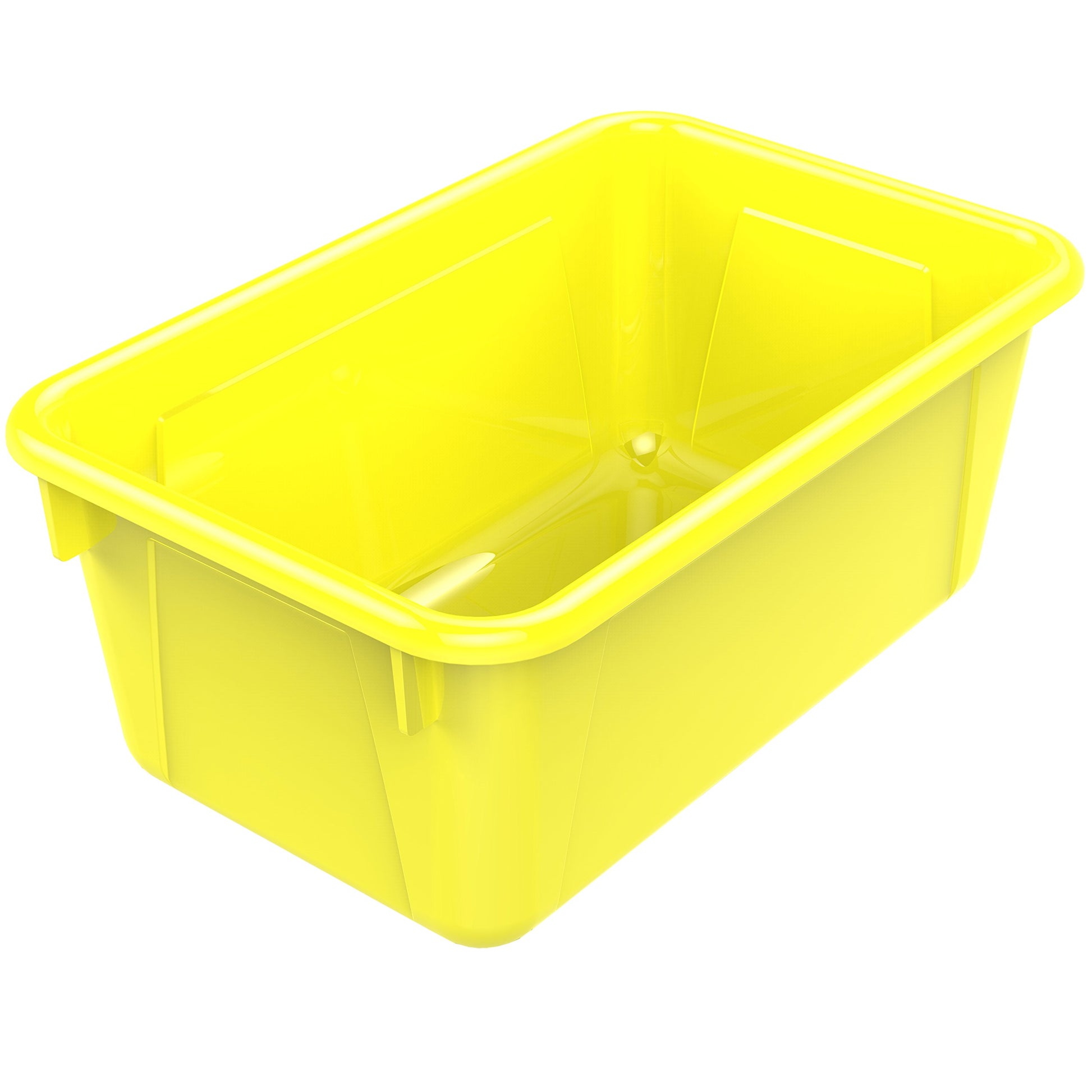 Storex Small Cubby Bins, Pack of 5, 12.2 x 7.8 x 5.1 Inches, Yellow (62410U05C)