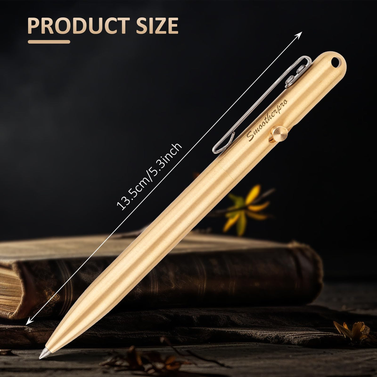 SMOOTHERPRO Solid Brass Bolt Action Pen，Compatible with Parker Refill