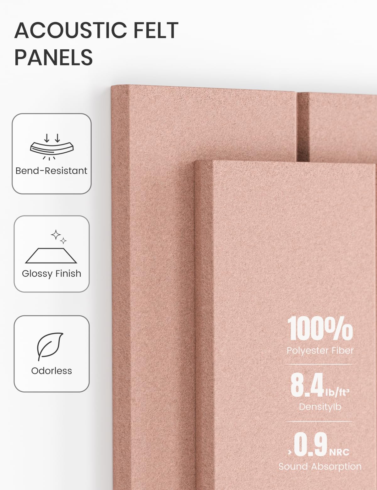 Fluxynara 28" X 18" Cork Board Alternative, Wide Stripe, Pink
