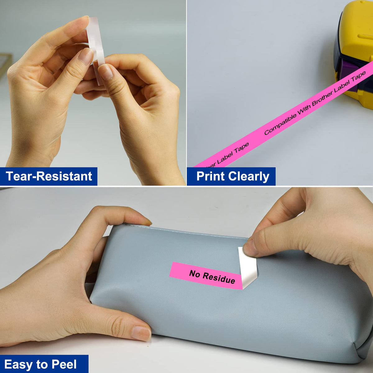 Fairesure Color M Tape Label Tape Self-Adhesive Plastic for Ptouch PT-90