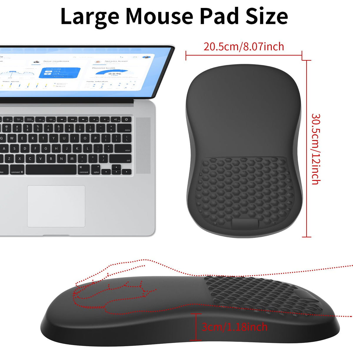 eulps Ergonomic Mouse Pad with Wrist Rest Support, Mousepad with Comfortable Memory Foam Wrist Rest