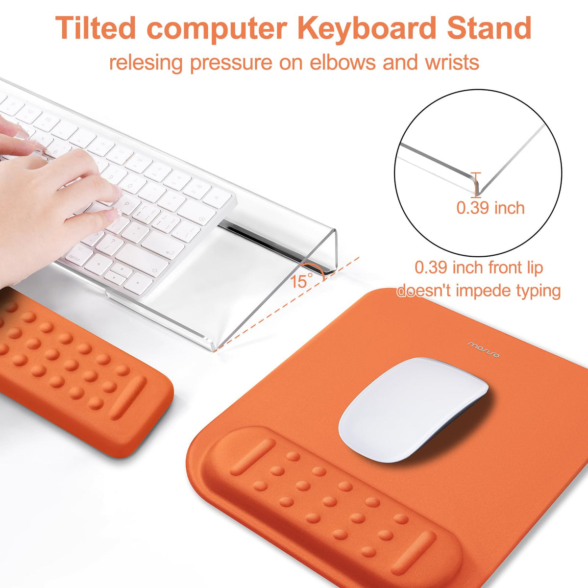 MOSISO Keyboard Stand&Wrist Rest Support for Keyboard &Mouse Pad Set