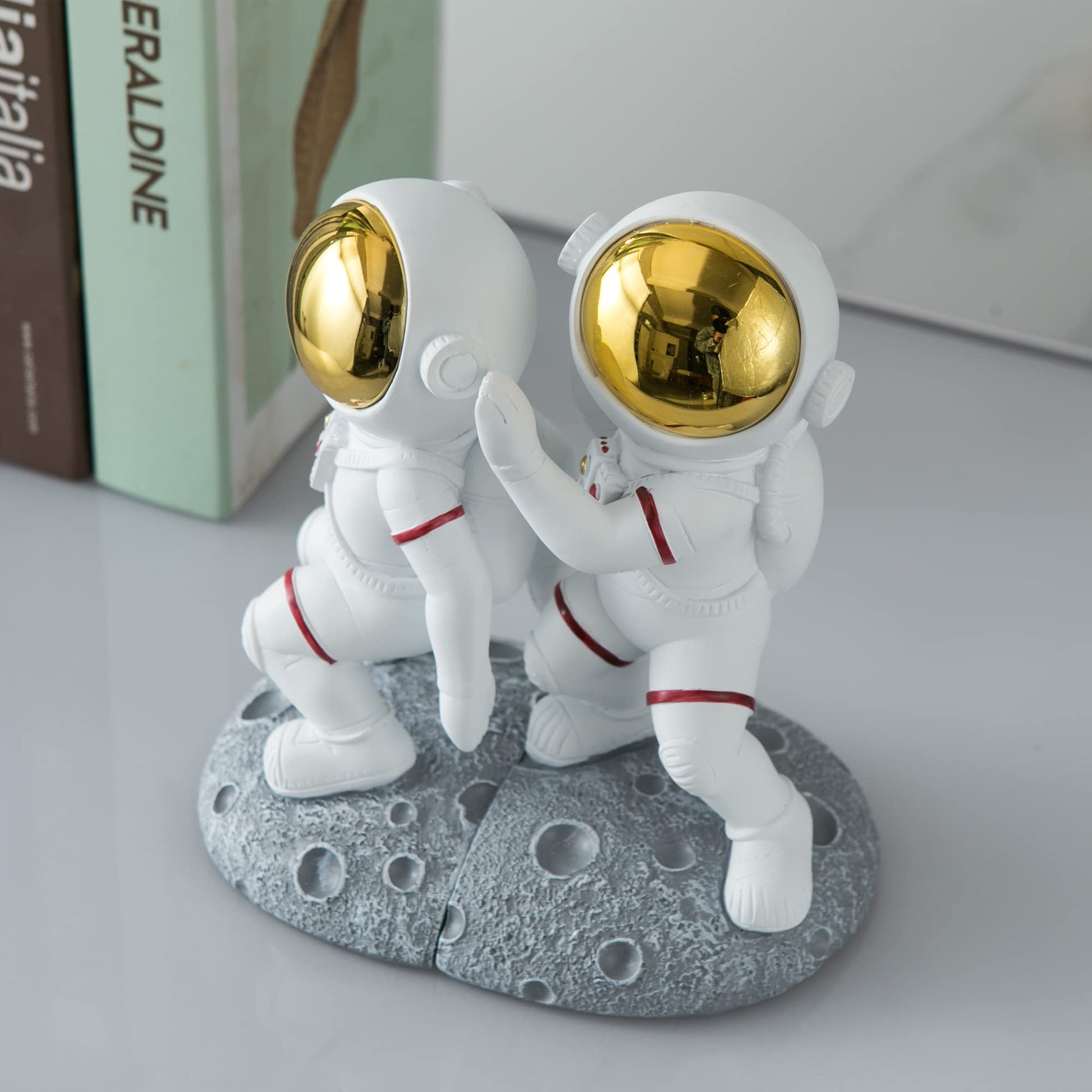 Banllis Space Bookends for Kids Room Nursery, Astronaut Themed Decor