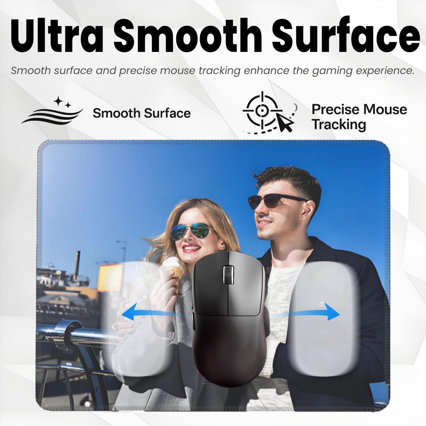 Custom Mouse Pad with Photo Text Personalized Non-Slip Mouse Pad for Desk