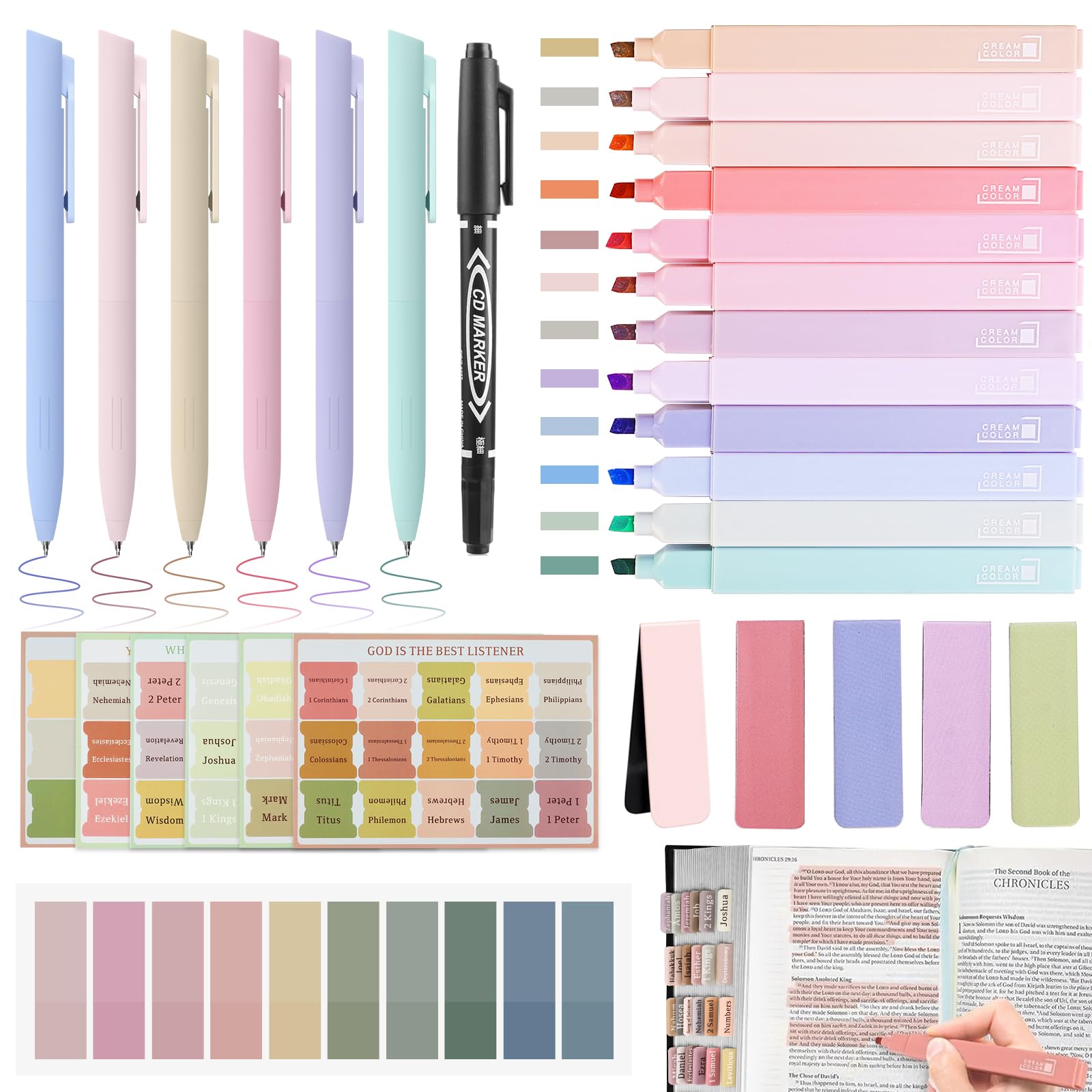 DazSpirit 25Pcs Bible Journaling Kit, Bible Study Supplies for Women