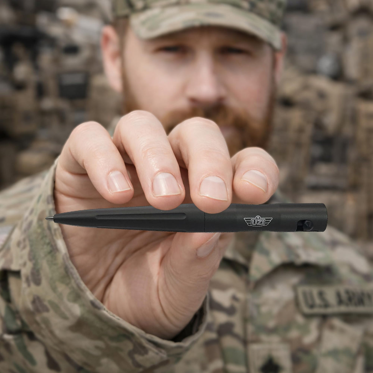UZI Tactical Bolt Action Pen, Ultra Durable Aircraft Aluminum (UZI-Tacpen15-GM) Ballpoint Writing
