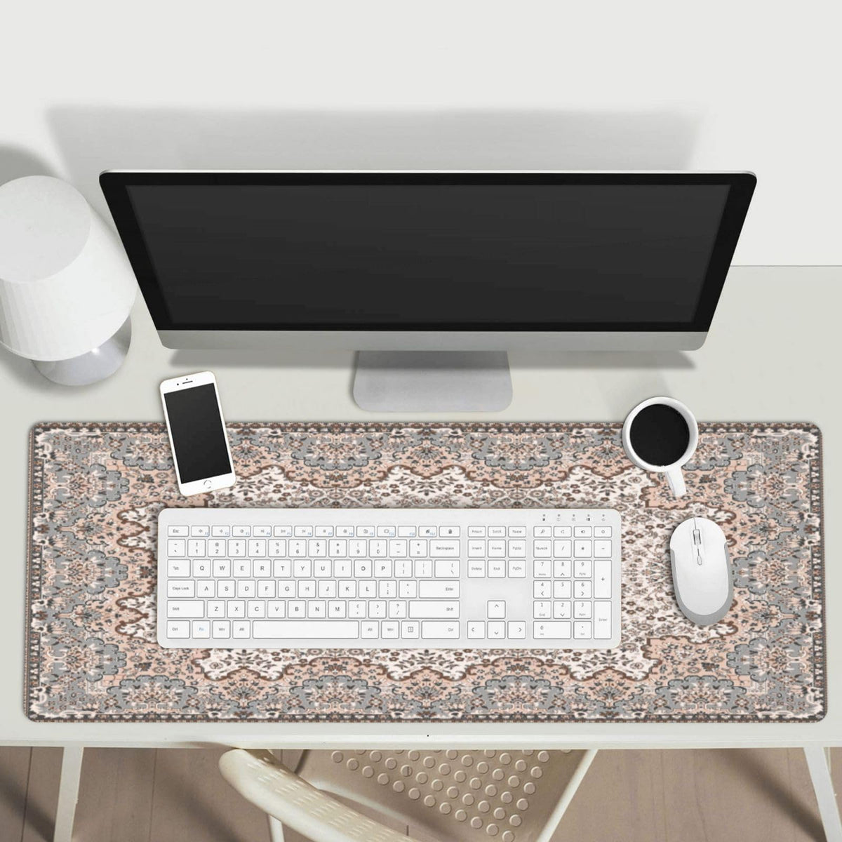 Boho Style Large Gaming Mouse Pad, Extended Big Keyboard Mouse Mat, Long Computer Gaming Mousepad