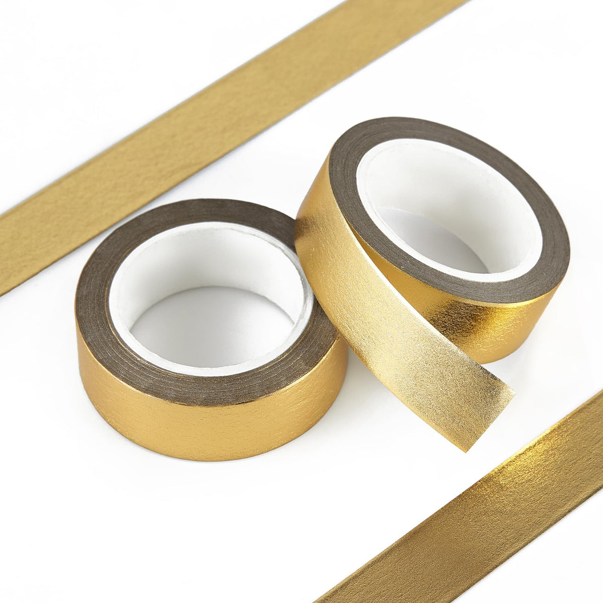 QDiShi 2 Rolls Gold Washi Tape for Wall Decor, Decorative, Foil Masking Tape, Low Tack, Self