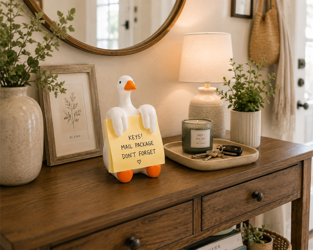 HORTIX Silly Goose Pop-Up Sticky Note Dispenser for 3 x 3 in Notes, Orange