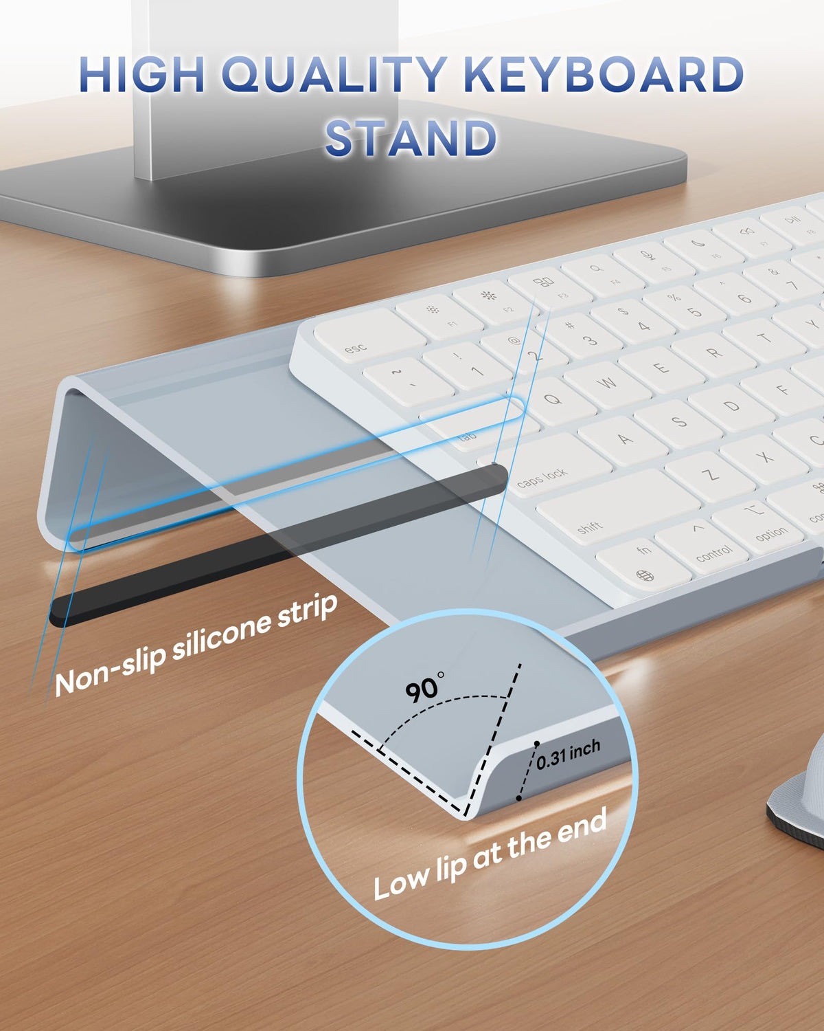 Laborio Computer Keyboard Wrist Rest, Keyboard Riser Stand for Desktop