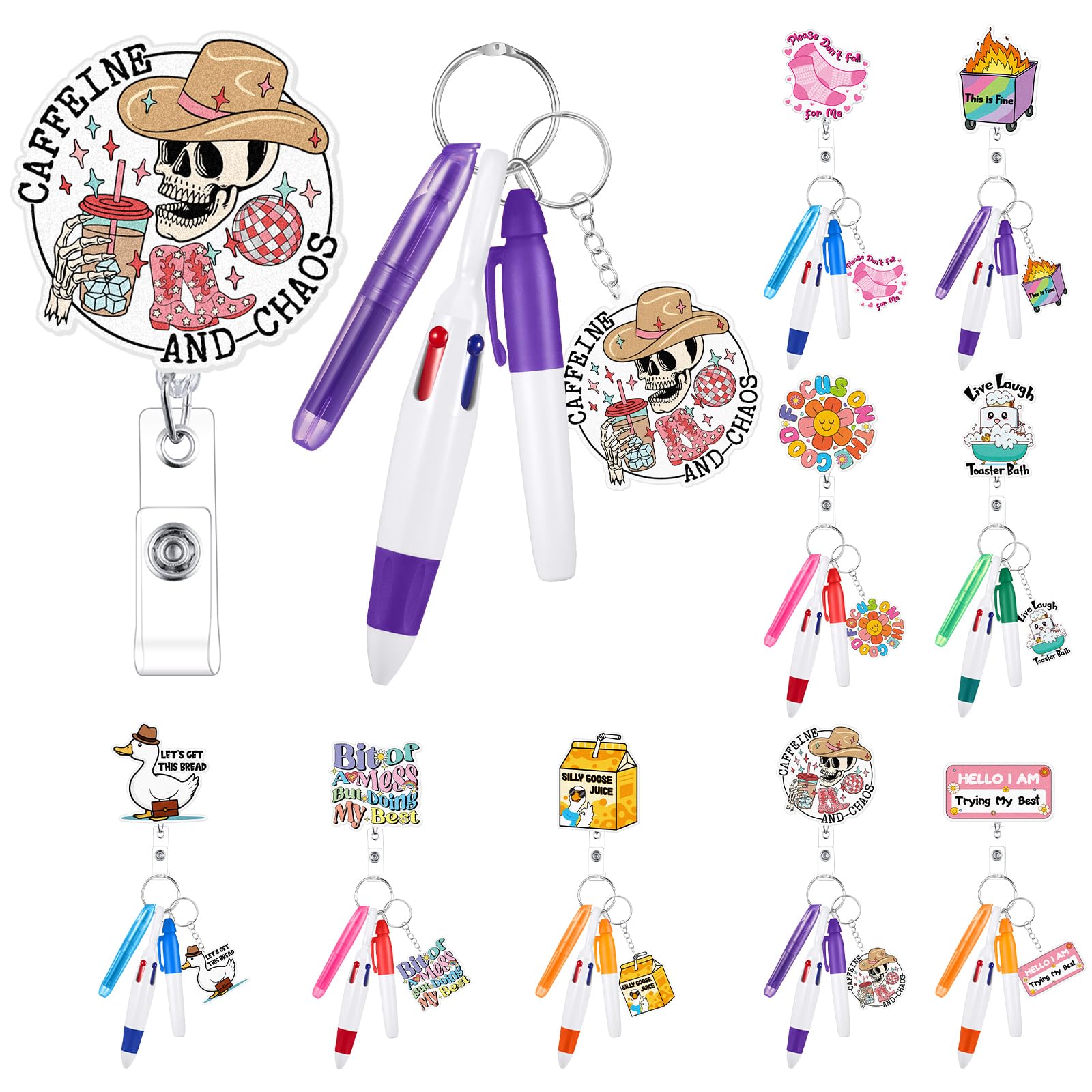 Henoyso Nurse Badge Reel Bulk,54 Pcs,Funny
