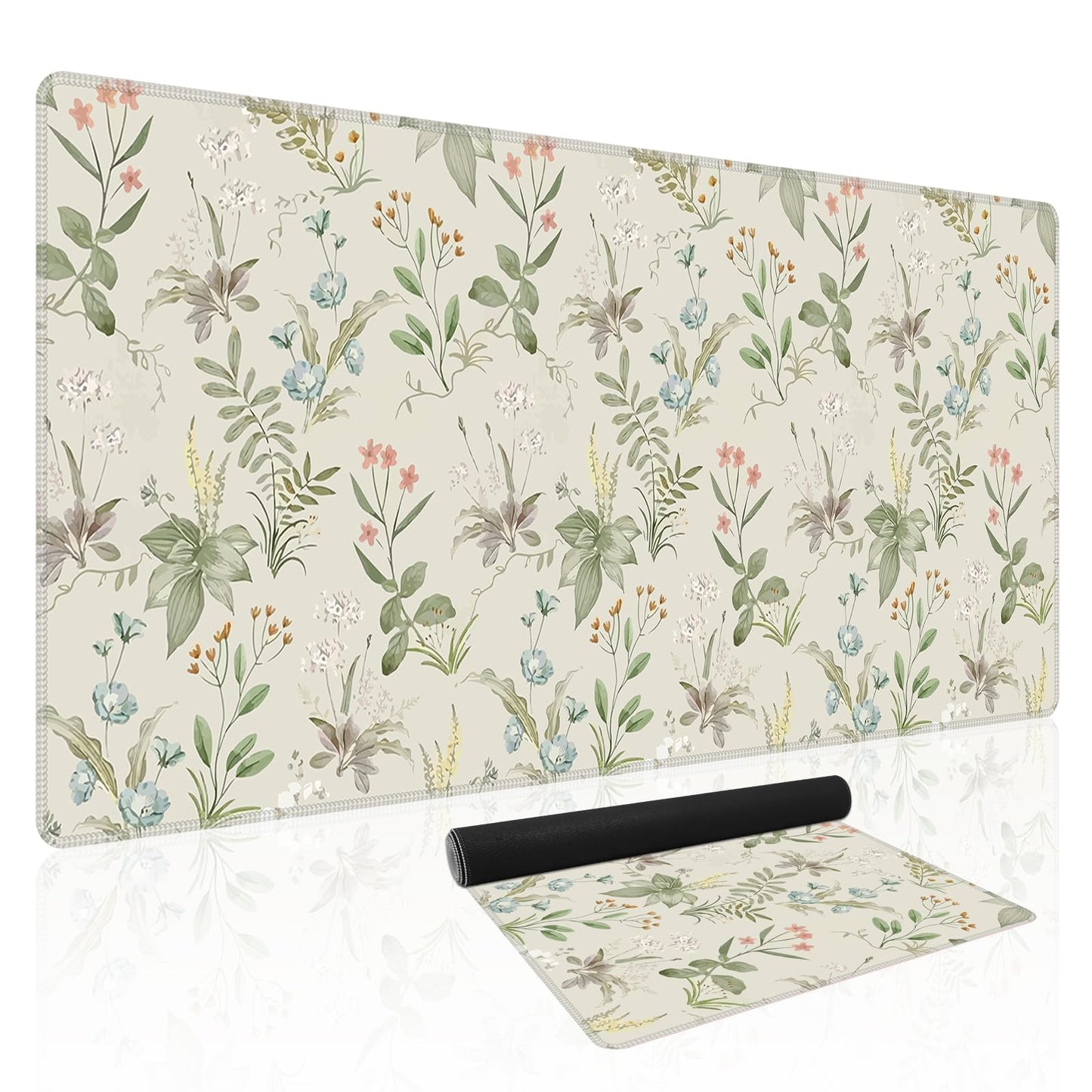 Baziabbo Green Desk Mat,XXL Extended Large Mouse Pad,Gaming Mousepad with Stitched Edge,Non-Slip