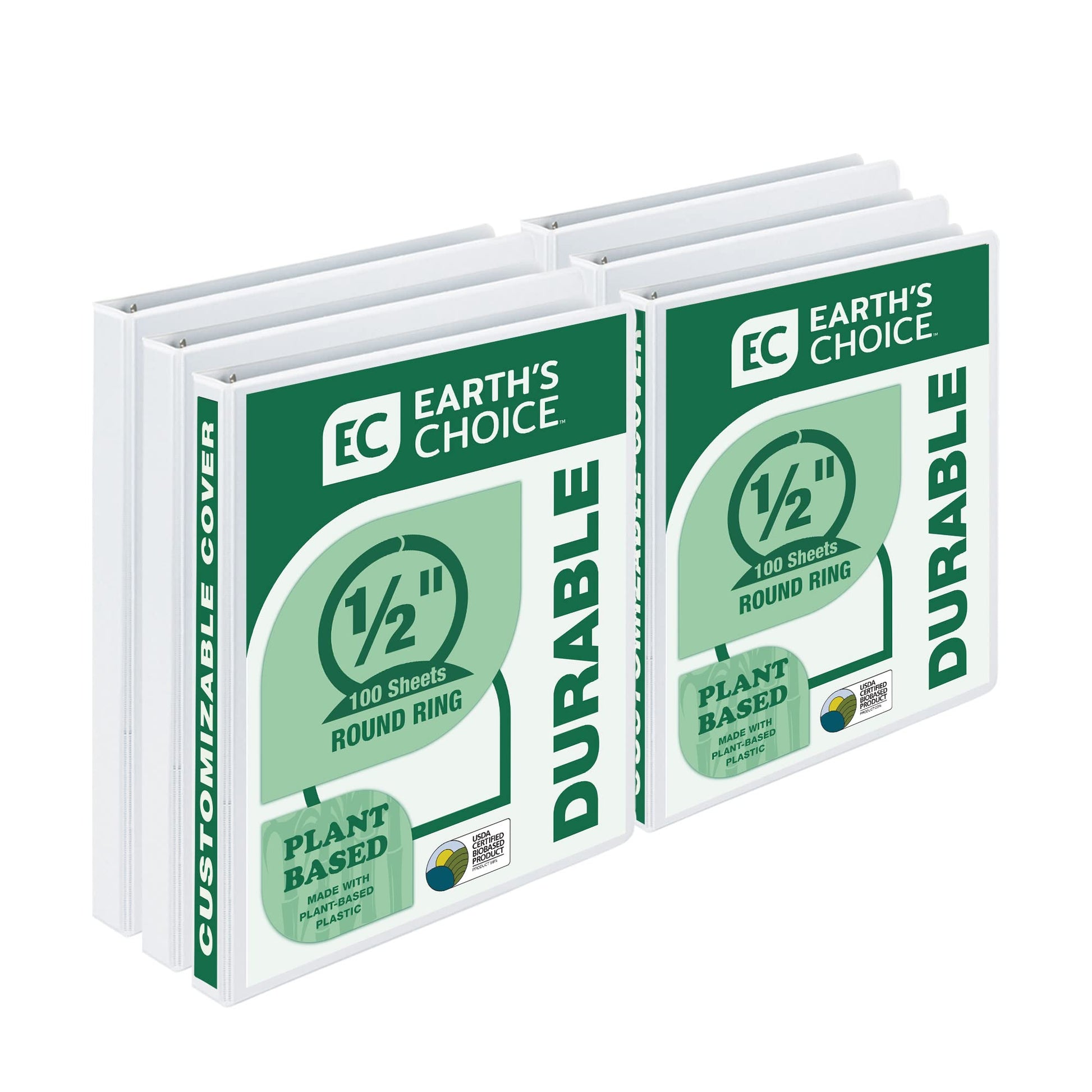 Samsill Plant-Based 0.5 Inch Durable Round Ring, View Binder, Eco-Friendly, USDA Certified