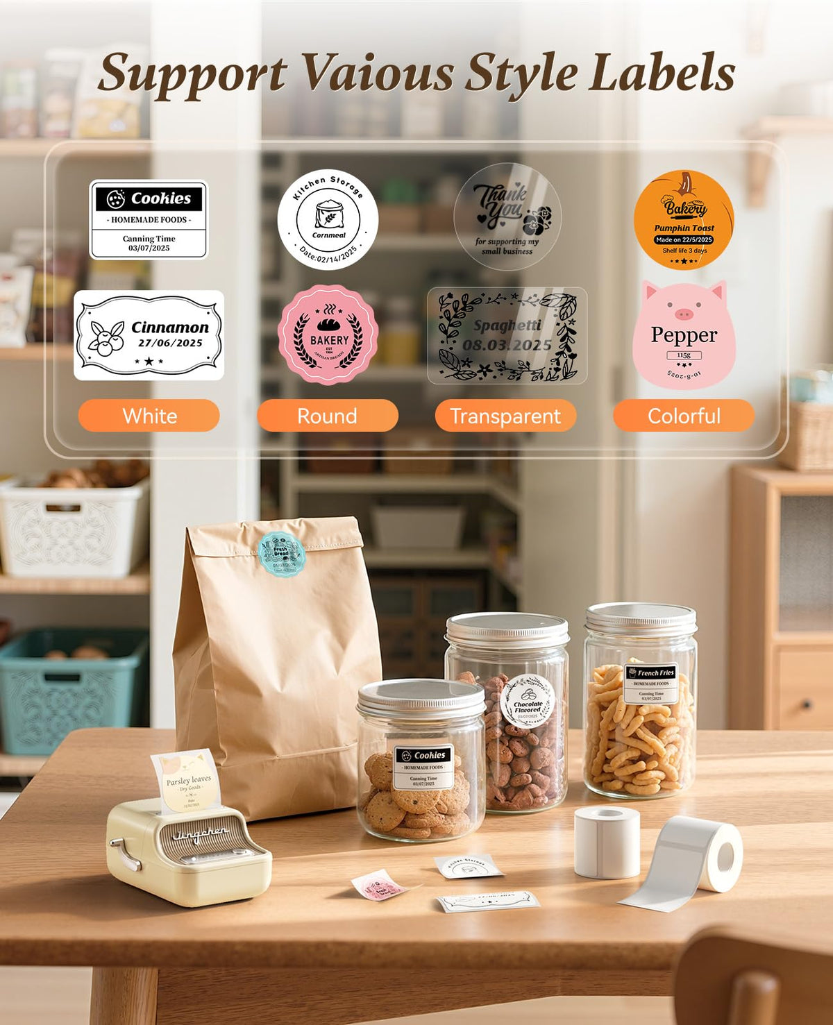 NIIMBOT B21 Label Maker, Thermal Label Printer, Portable Inkless Label Makers for