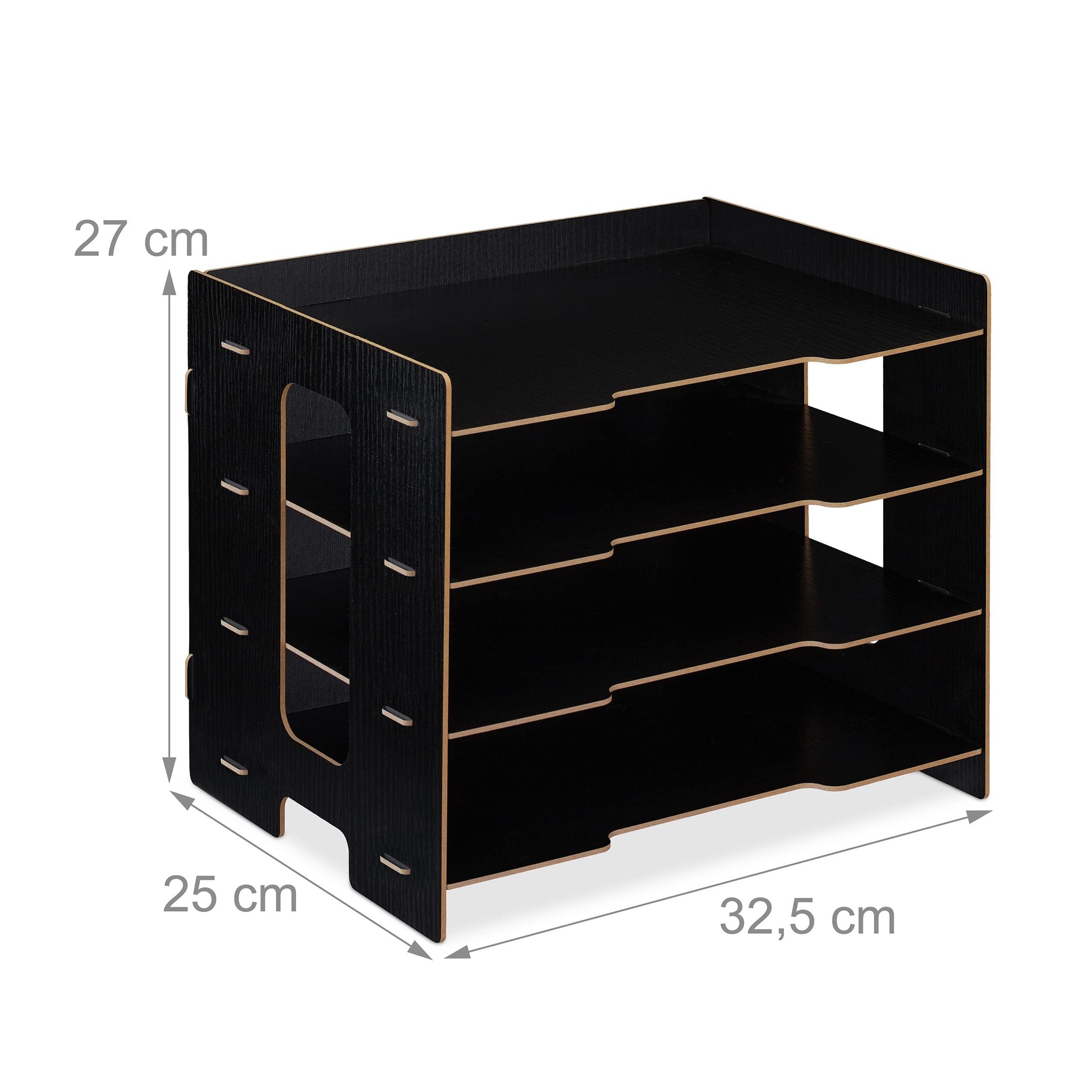 Relaxdays Filing Cabinet, 3 Compartments, Letter Tray, Office Document Organiser, A4 Format, 27 x