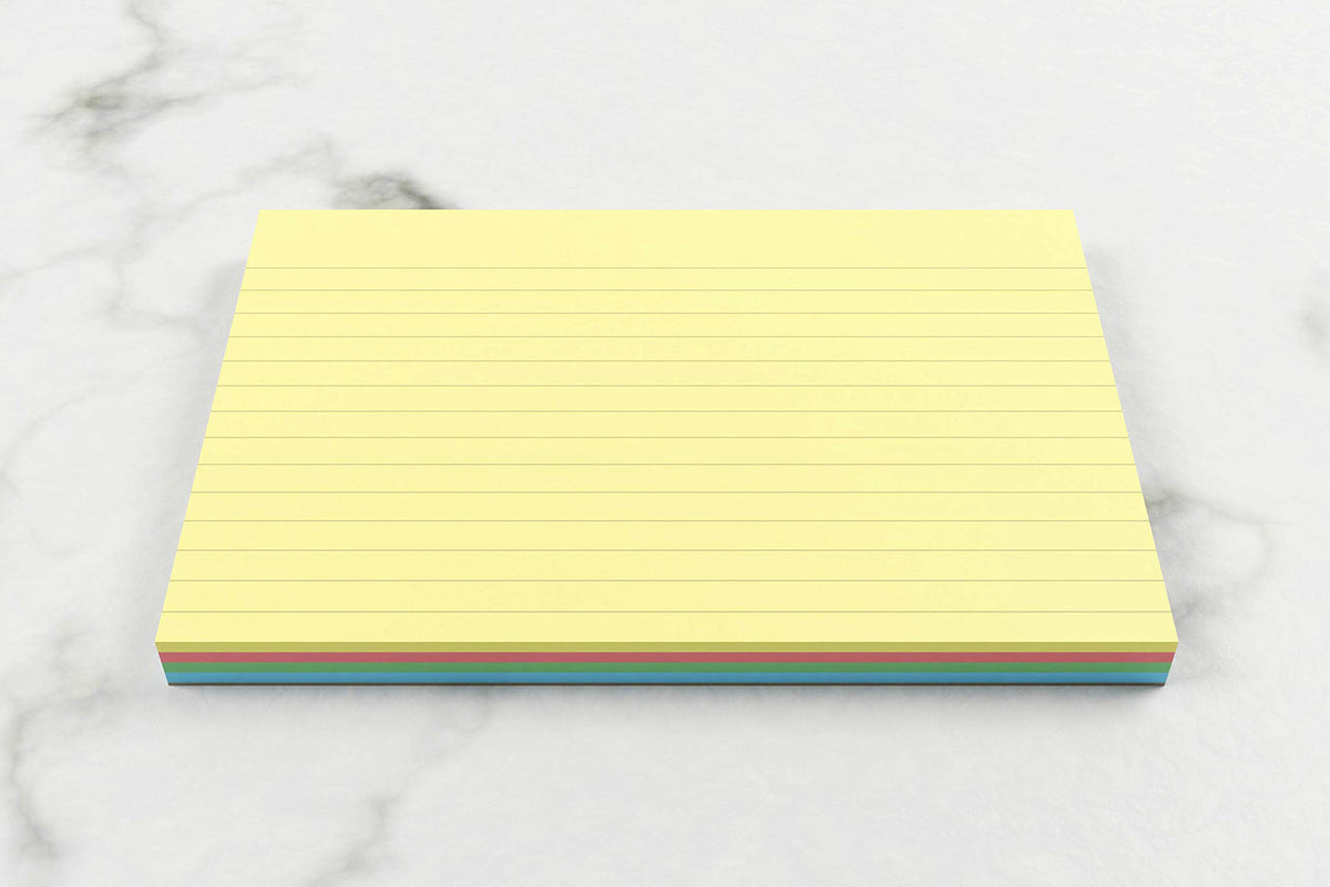 Silvine Luxpad 6x4" Gluebound Revision & Presentation Cards - Assorted Colours. 48 Cards Per Pad