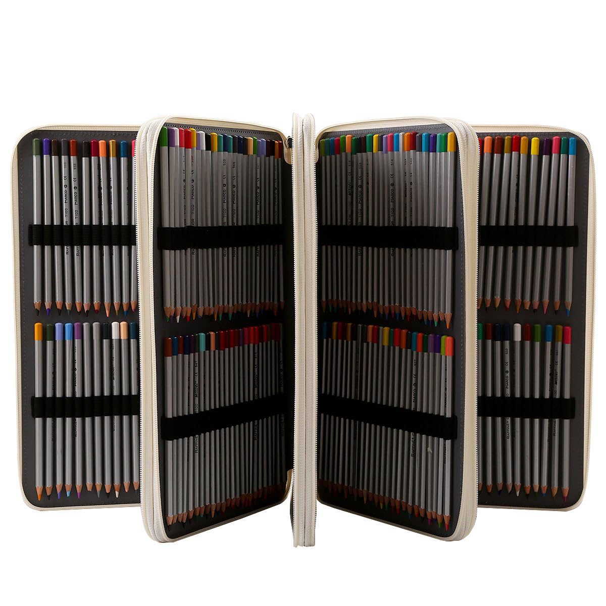 Lbxgap 384 Slots Pencil Case, 4-Layer Organizer with Shoulder Strap