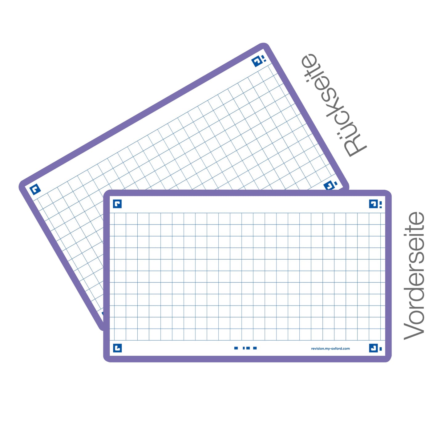 Oxford Flash 2.0 Pack of 80 Flash Cards Size 7/5 x 12.5 cm Small Squares on Both Sides - Navy Blue
