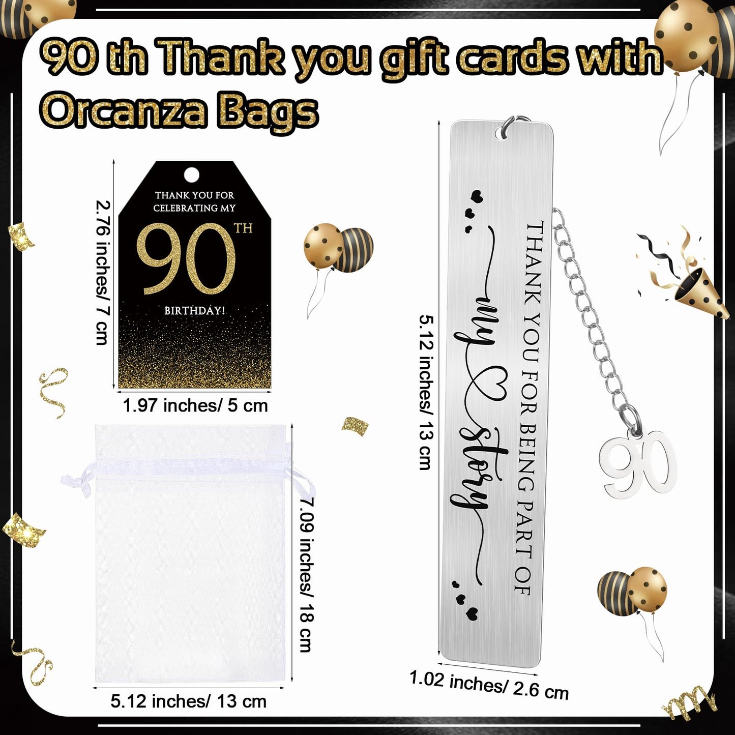 Sinload 25 Sets Birthday Favors for Guests 25 Thanks for Coming Ballpoint Pens 25 Metal Bookmarks
