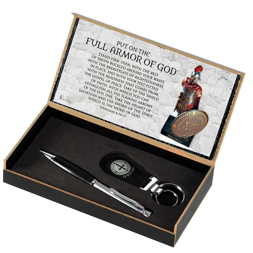 Dicksons Full Armor of God Inspirational 1 Presentation Boxes, 1 Black Grip Retractable Writing