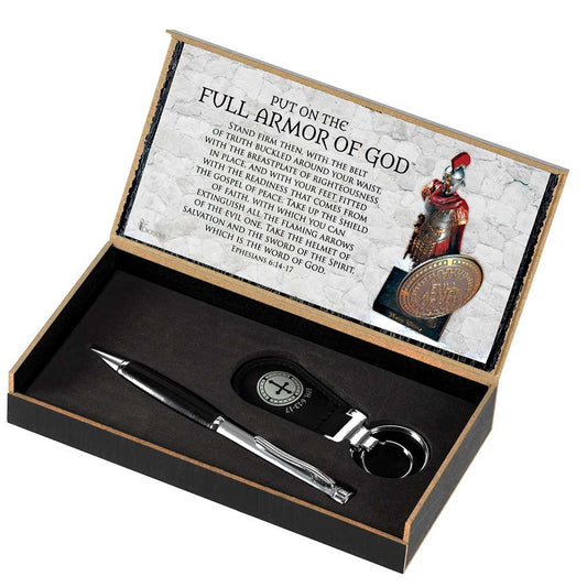 Dicksons Full Armor of God Inspirational 1 Presentation Boxes, 1 Black Grip Retractable Writing