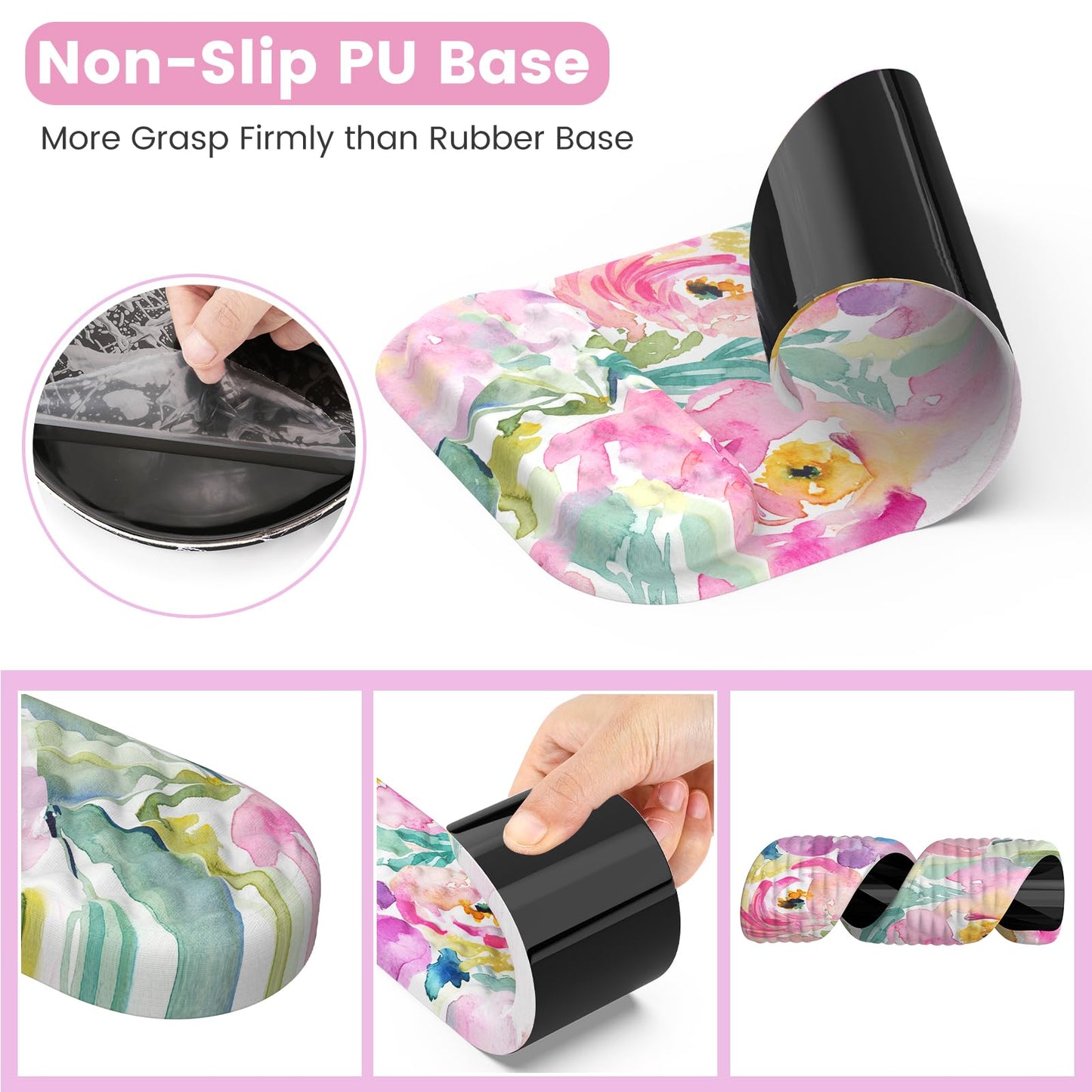 HAOCOO Mouse Pad with Wrist Rest, Large Desk Mat, Ergonomic Keyboard Wrist Support, 4pcs Computer