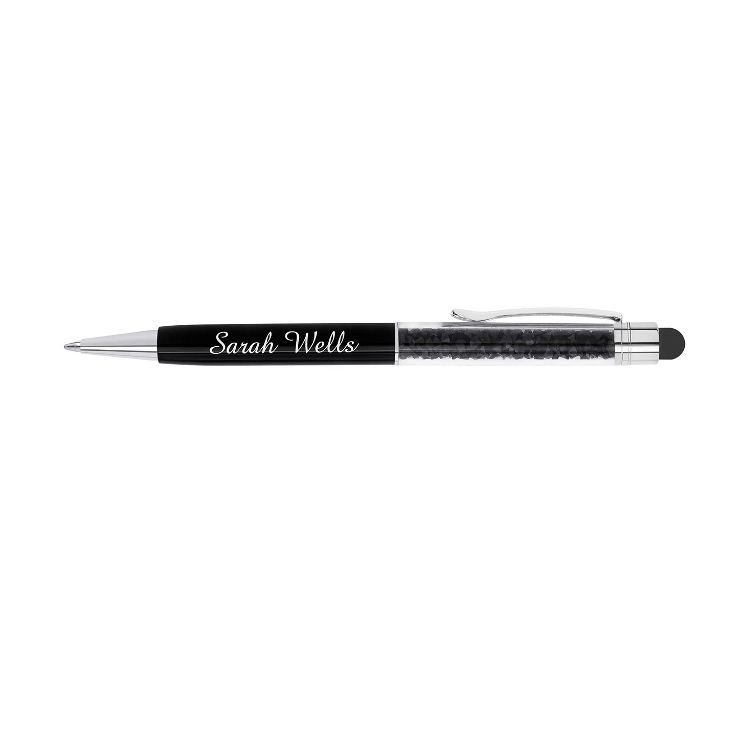 ExpressDesigns™ - Personalized Crystal Pens with Stylus - Metal Gem Pen - Custom Metallic Printed
