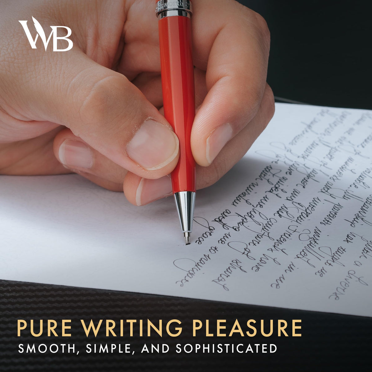 Wordsworth & Black Luxury Refillable Ballpoint Pen Set for Writing, Red