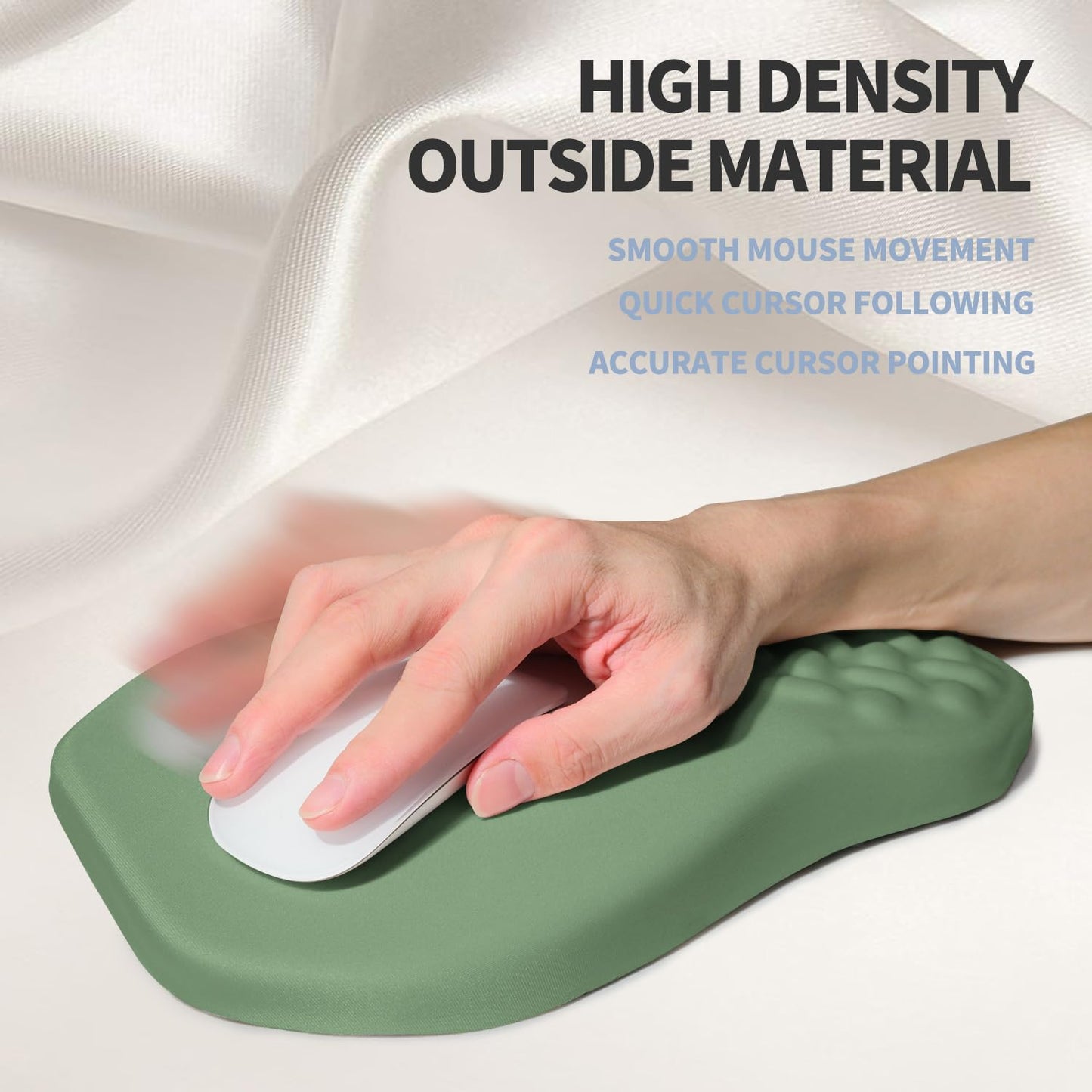 Gleamtide Ergonomic Raised Mouse Pad Wrist Support with Bilateral Slope Memory Foam Mousepad for