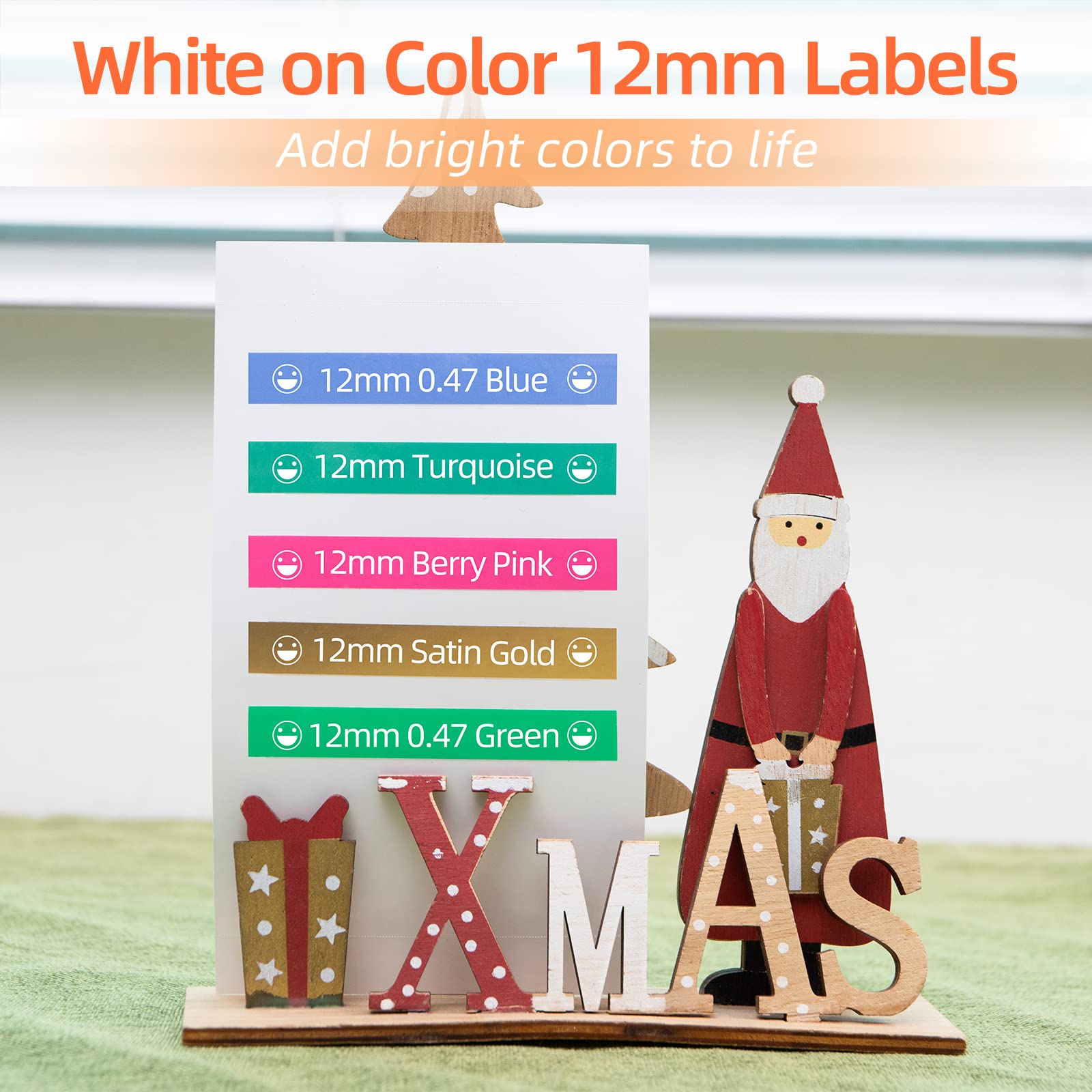 COLORTY TZ 12mm 0.47 Color Tape Replacement for Brother P-Touch Label Tape