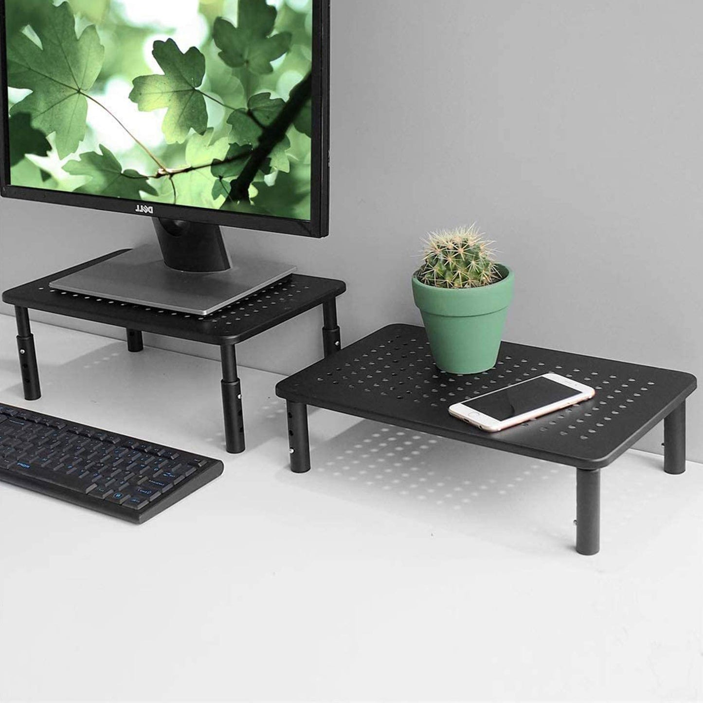 Bracwiser Monitor Stand Riser,3 Level Height Adjustable Desktop monitor stand for Computer, Laptop