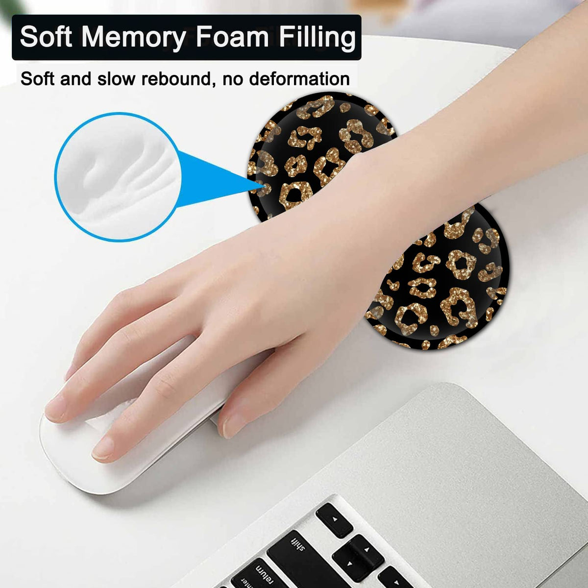 Large Gaming Mouse Pad, 31.5x11.8 in Extended Computer Mouse Mat with Non-Slip PU Base, Ergonomic