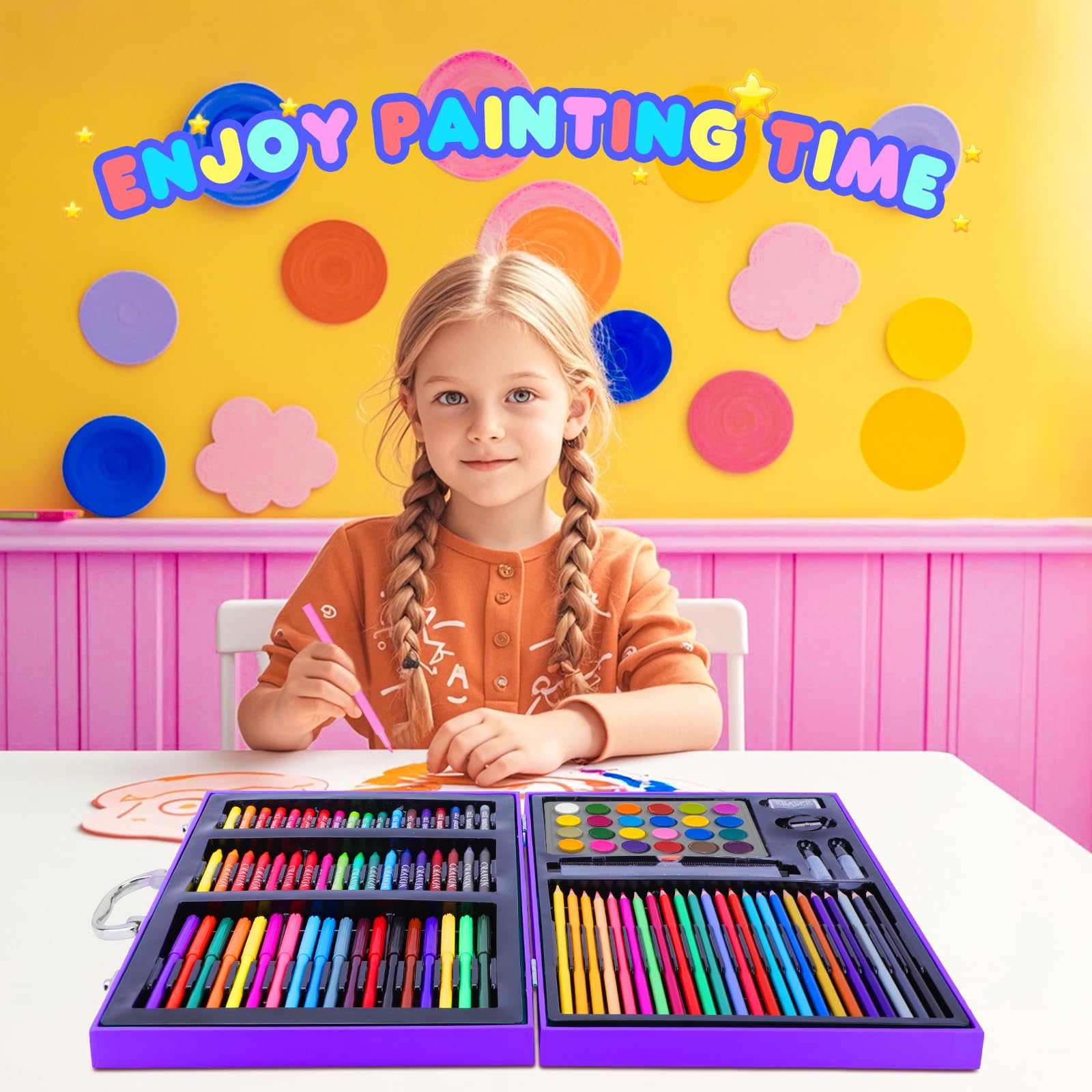 homicozy Art Supplies Kit for Kids Ages 4-12,Unicorn Art Case Coloring Set,Drawing Kits with