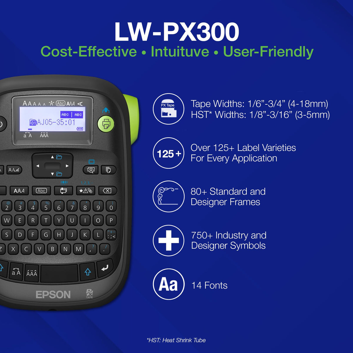 LABELWORKS Epson LW-PX300 Industrial Label Maker - Portable Handheld