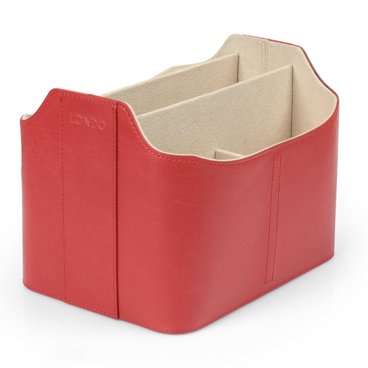 Londo PU Leather Remote Control Holder, Office Supplies Desk Organizer with Tablet Slot, Makeup